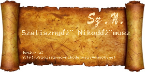 Szalisznyó Nikodémusz névjegykártya
